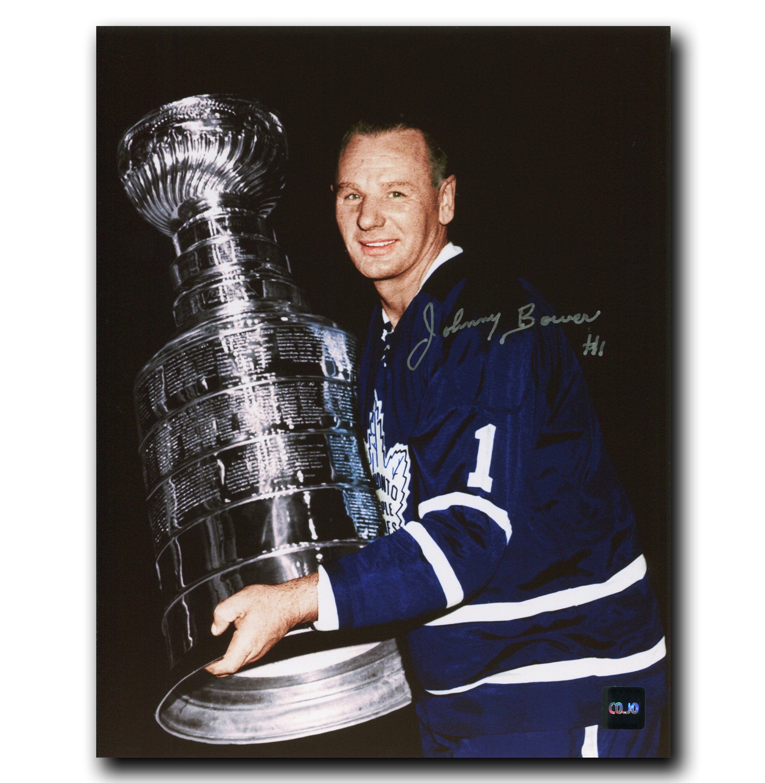 Johnny Bower Signed Toronto Maple Leafs Action Catch 8X10 Photo