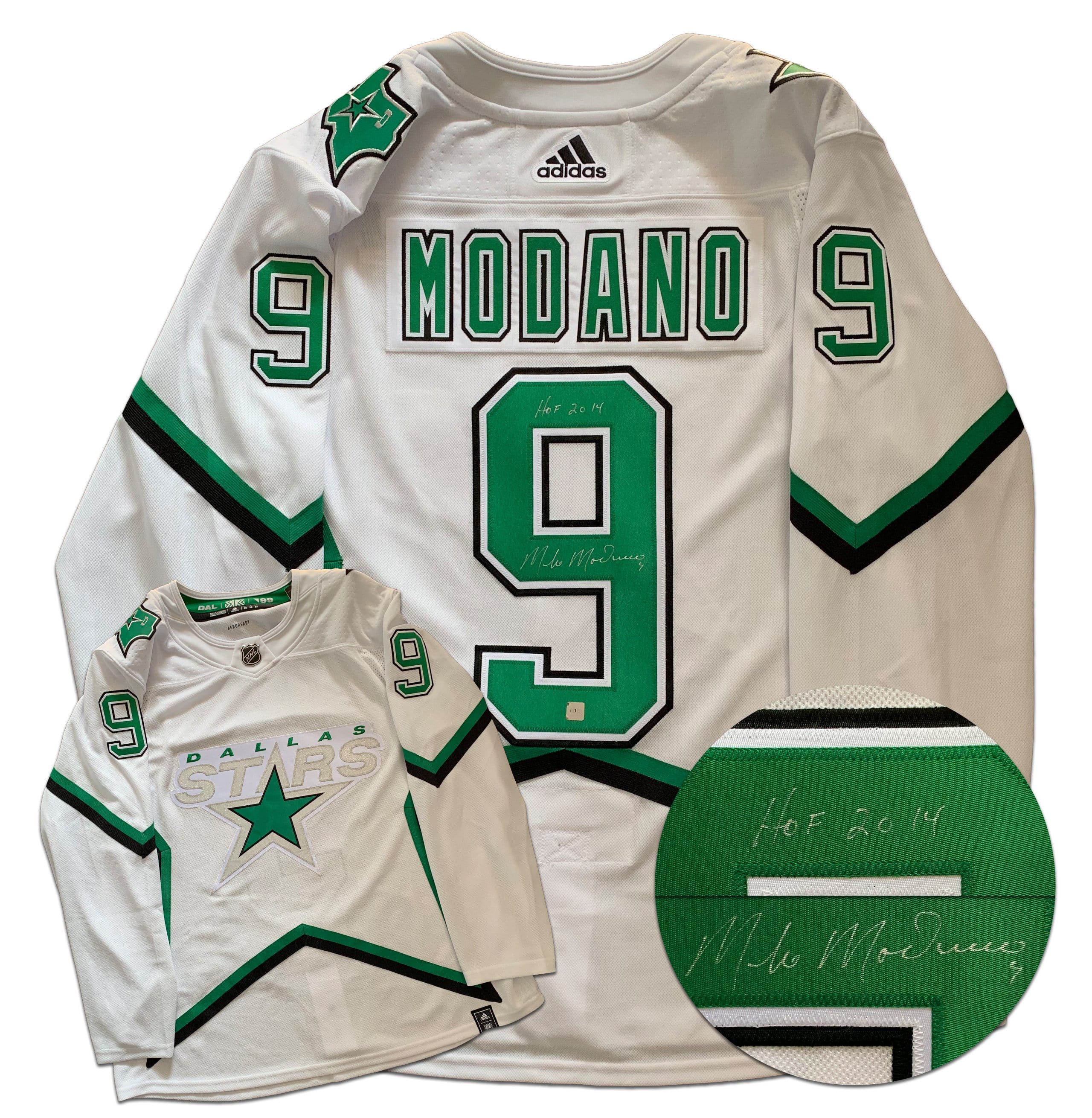 Mike Modano Signed North Stars Jersey Inscribed HOF 2014 (COJO