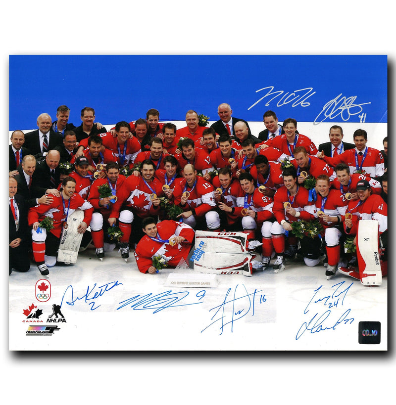 2010 Team Canada Autographed Gold Medal 8x10 Photo (Signed by Toews, Keith, Duchene, +4) CoJo Sport Collectables Inc.