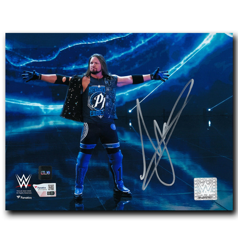 AJ Styles WWE Autographed Entrance 8x10 Photo CoJo Sport Collectables Inc.