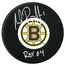 Andrew Raycroft Autographed Boston Bruins ROY Inscribed Puck CoJo Sport Collectables Inc.