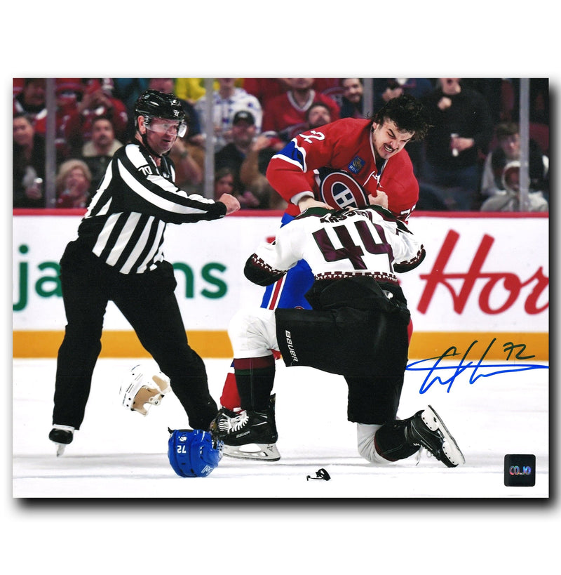 Arber Xhekaj Montreal Canadiens Autographed Coyotes Fight 8x10 Photo CoJo Sport Collectables Inc.