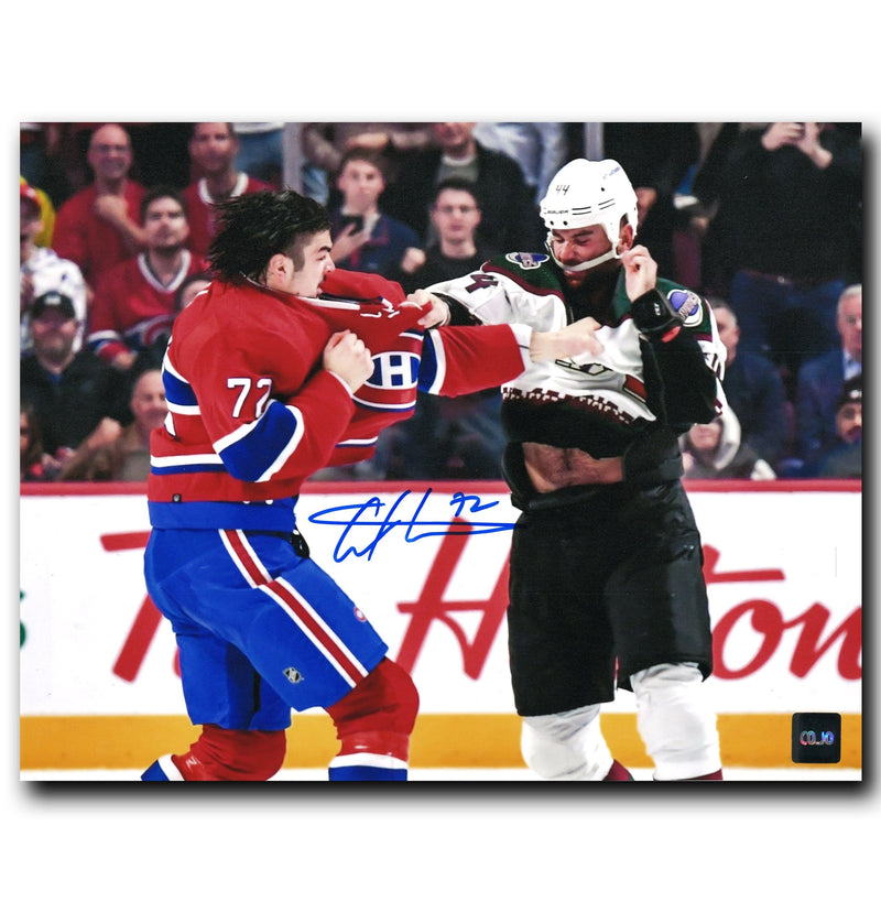 Arber Xhekaj Montreal Canadiens Autographed Coyotes Kassian Fight 8x10 Photo CoJo Sport Collectables Inc.