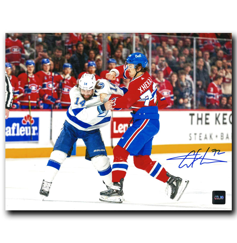 Arber Xhekaj Montreal Canadiens Autographed Lightning Fight 8x10 Photo CoJo Sport Collectables Inc.