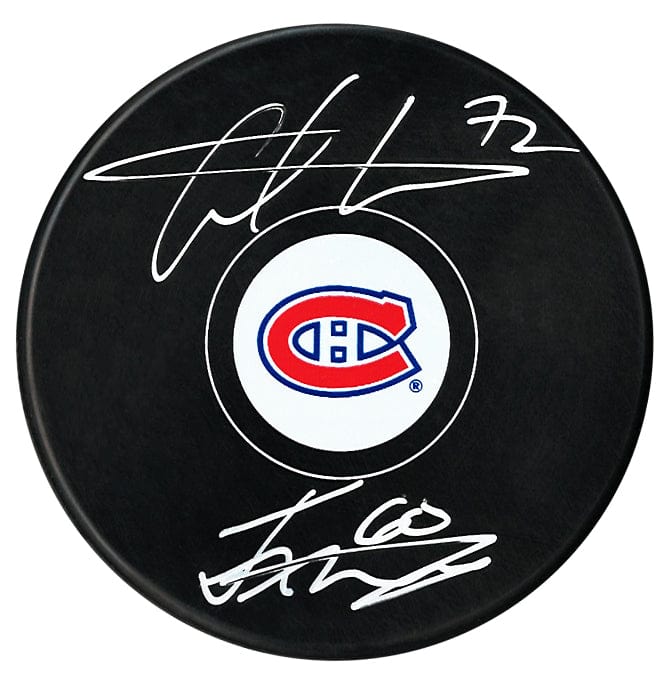 Arber Xhekaj and Florian Xhekaj Dual Autographed Montreal Canadiens Puck CoJo Sport Collectables Inc.