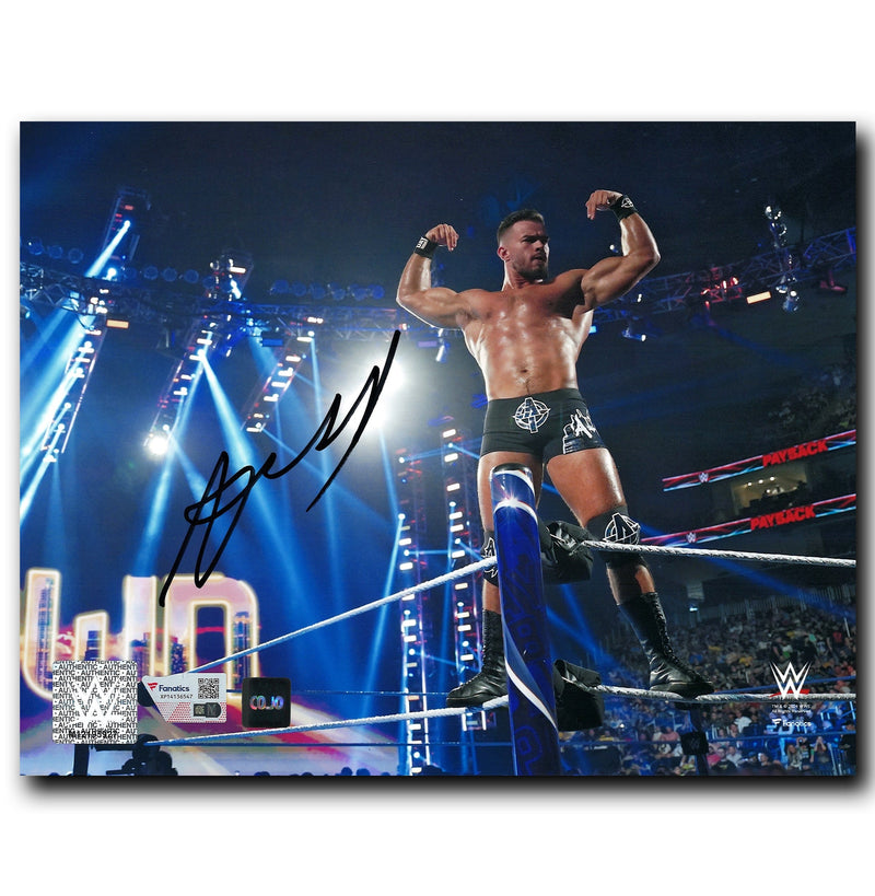 Austin Theory WWE Autographed Ring 8x10 Photo CoJo Sport Collectables Inc.