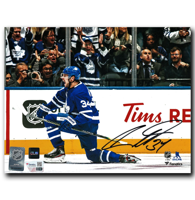 Auston Matthews Toronto Maple Leafs Autographed Goal Celebration 8x10 Photo CoJo Sport Collectables