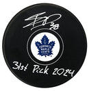 Ben Danford Autographed Toronto Maple Leafs Draft Inscribed Puck