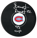 Benoit Brunet Autographed Montreal Canadiens 93 Cup Inscribed Puck