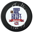 Bernie Nicholls Autographed 1980 NHL Draft Inscribed Puck CoJo Sport Collectables Inc.