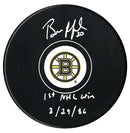 Bill Ranford Autographed Boston Bruins 1st Win Inscribed Puck CoJo Sport Collectables Inc.