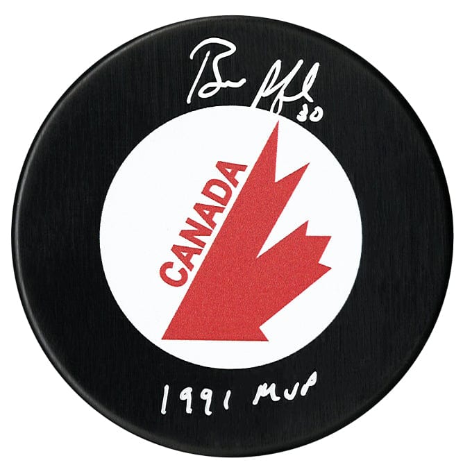 Bill Ranford Autographed Canada Cup 1991 MVP Inscribed Puck CoJo Sport Collectables Inc.