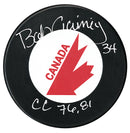 Bob Gainey Autographed Canada Cup Inscribed Puck