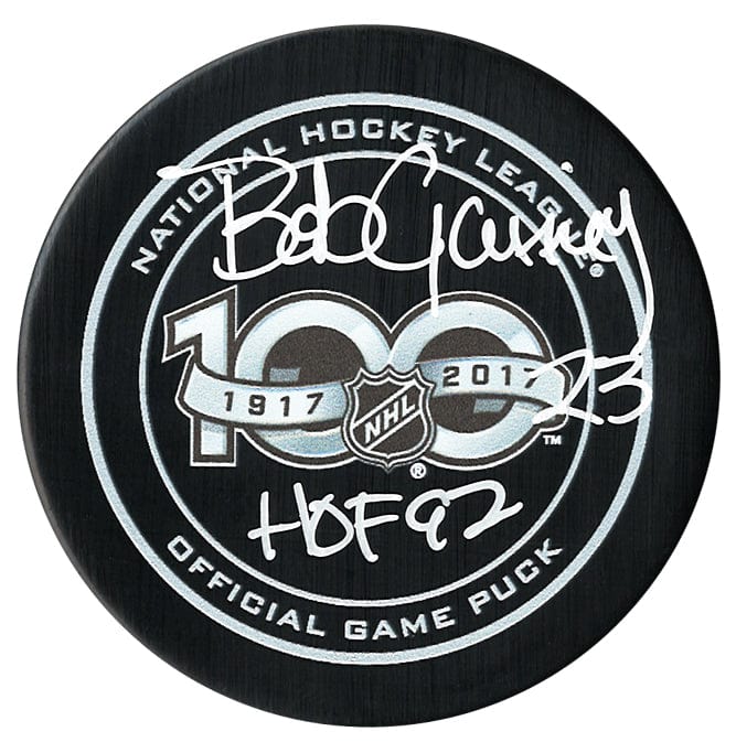 Bob Gainey Autographed NHL Centennial Season HOF Inscribed Official Puck CoJo Sport Collectables Inc.