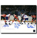 Bobby Clarke, Bill Barber, Reggie Leach Philadelphia Flyers Autographed LCB Line Face-off 8x10 Photo CoJo Sport Collectables Inc.