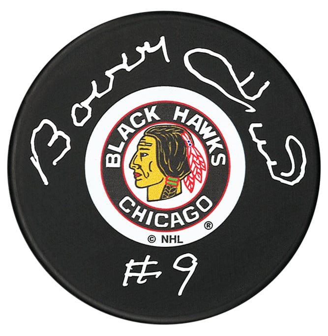 Bobby Hull Autographed Chicago Blackhawks Original 6 Logo Puck CoJo Sport Collectables Inc.