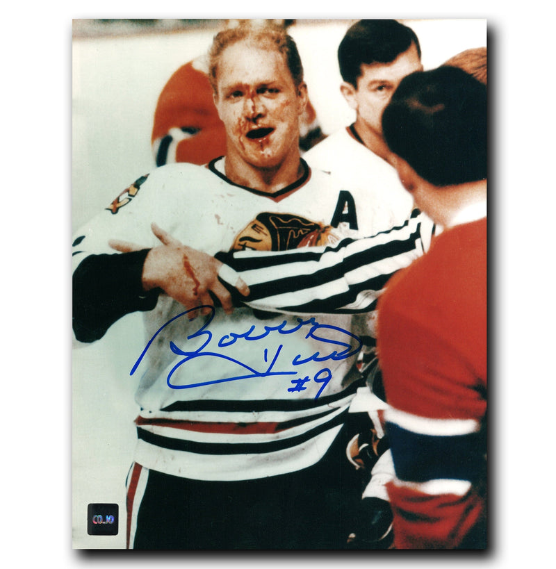 Bobby Hull Chicago Blackhawks Autographed Blood 8x10 Photo CoJo Sport Collectables