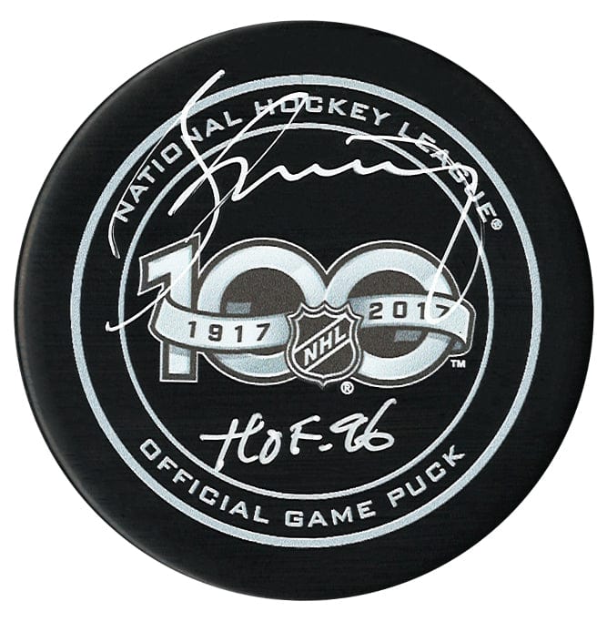 Borje Salming Autographed NHL Centennial Season HOF Inscribed Official Puck CoJo Sport Collectables Inc.