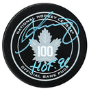 Borje Salming Autographed Toronto Maple Leafs Centennial Season HOF Inscribed Official Puck CoJo Sport Collectables Inc.