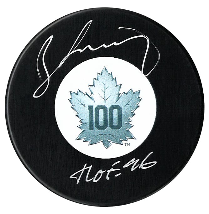 Borje Salming Autographed Toronto Maple Leafs Centennial Season HOF Inscribed Puck CoJo Sport Collectables Inc.
