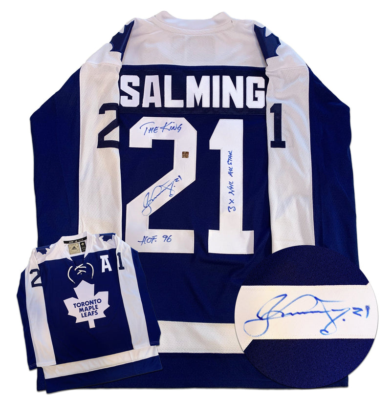 Borje Salming Toronto Maple Leafs Autographed STATS Inscribed Adidas Team Classics Jersey CoJo Sport Collectables Inc.