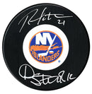 Brent Sutter and Duane Sutter Dual Autographed New York Islanders Puck CoJo Sport Collectables Inc.