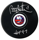 Bryan Trottier Autographed New York Islanders HOF Inscribed Puck CoJo Sport Collectables Inc.