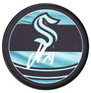 Carson Rehkopf Autographed Seattle Kraken Reverse Retro 2.0 Puck (Silver) CoJo Sport Collectables Inc.