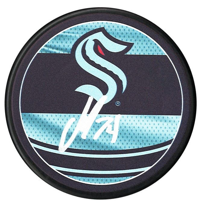 Carson Rehkopf Autographed Seattle Kraken Reverse Retro 2.0 Puck (Silver) CoJo Sport Collectables Inc.