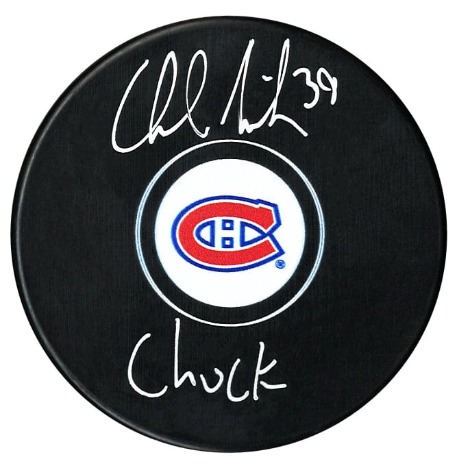 Charlie Lindgren Autographed Montreal Canadiens Chuck Inscribed Puck CoJo Sport Collectables Inc.