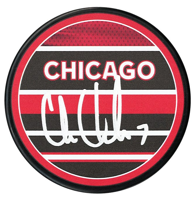 Chris Chelios Autographed Chicago Blackhawks Reverse Retro 2.0 Puck CoJo Sport Collectables Inc.