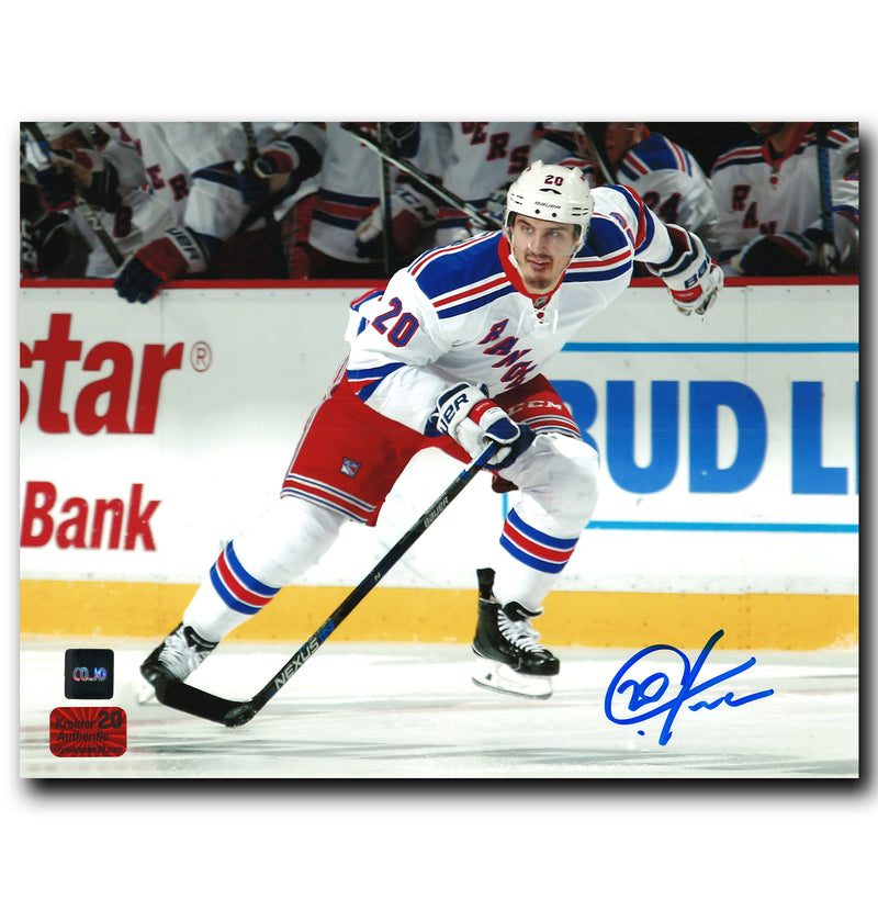 Chris Kreider New York Rangers Autographed Skating 8x10 Photo