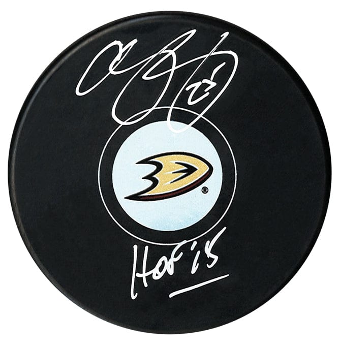 Chris Pronger Autographed Anaheim Ducks HOF Inscribed Puck (Small Logo) CoJo Sport Collectables Inc.