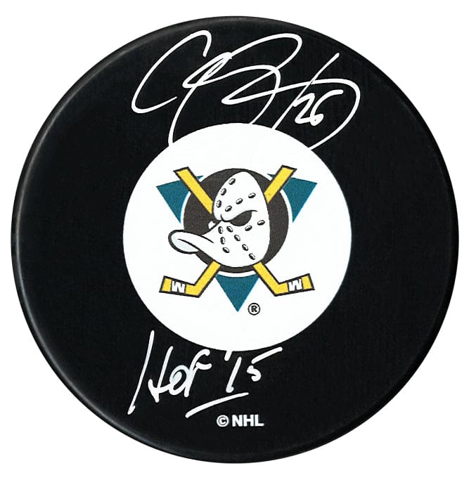 Chris Pronger Autographed Anaheim Mighty Ducks HOF Inscribed Puck CoJo Sport Collectables Inc.