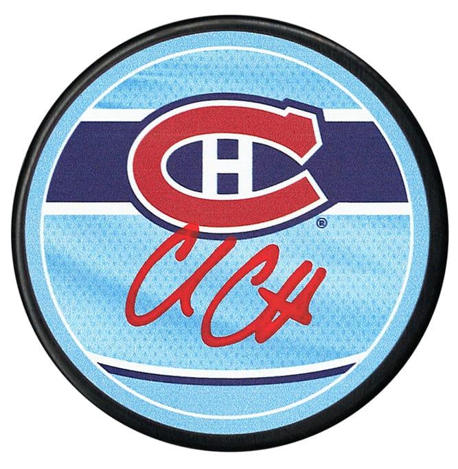 Cole Caufield Autographed Montreal Canadiens Reverse Retro 2.0 Puck CoJo Sport Collectables Inc.