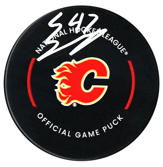 Connor Zary Autographed Calgary Flames Official Puck CoJo Sport Collectables Inc.