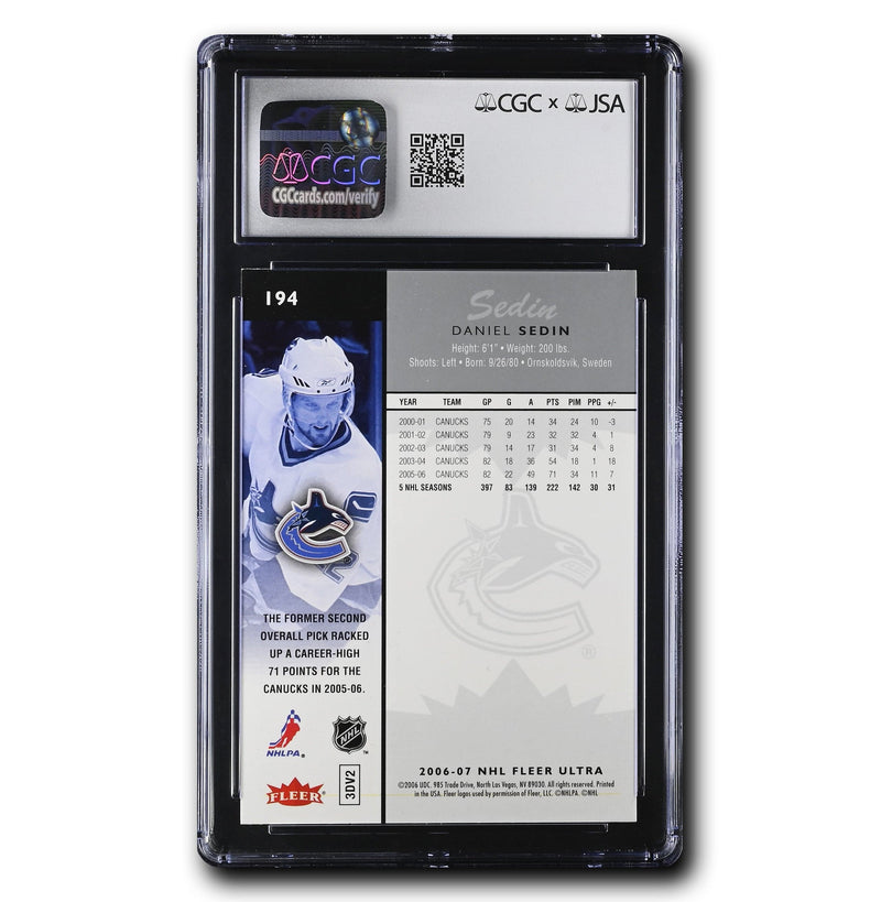 Daniel Sedin Autographed 2006-07 Fleer Ultra