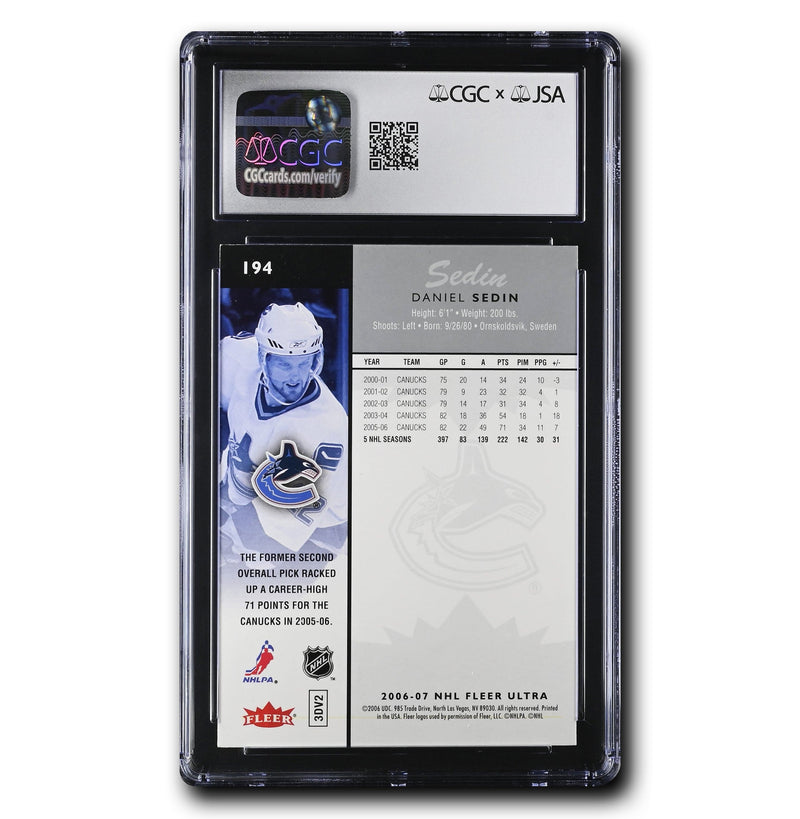 Daniel Sedin Autographed 2006-07 Fleer Ultra