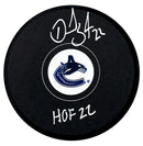 Daniel Sedin Autographed Vancouver Canucks HOF Inscribed Puck - CoJo Sport Collectables Inc.