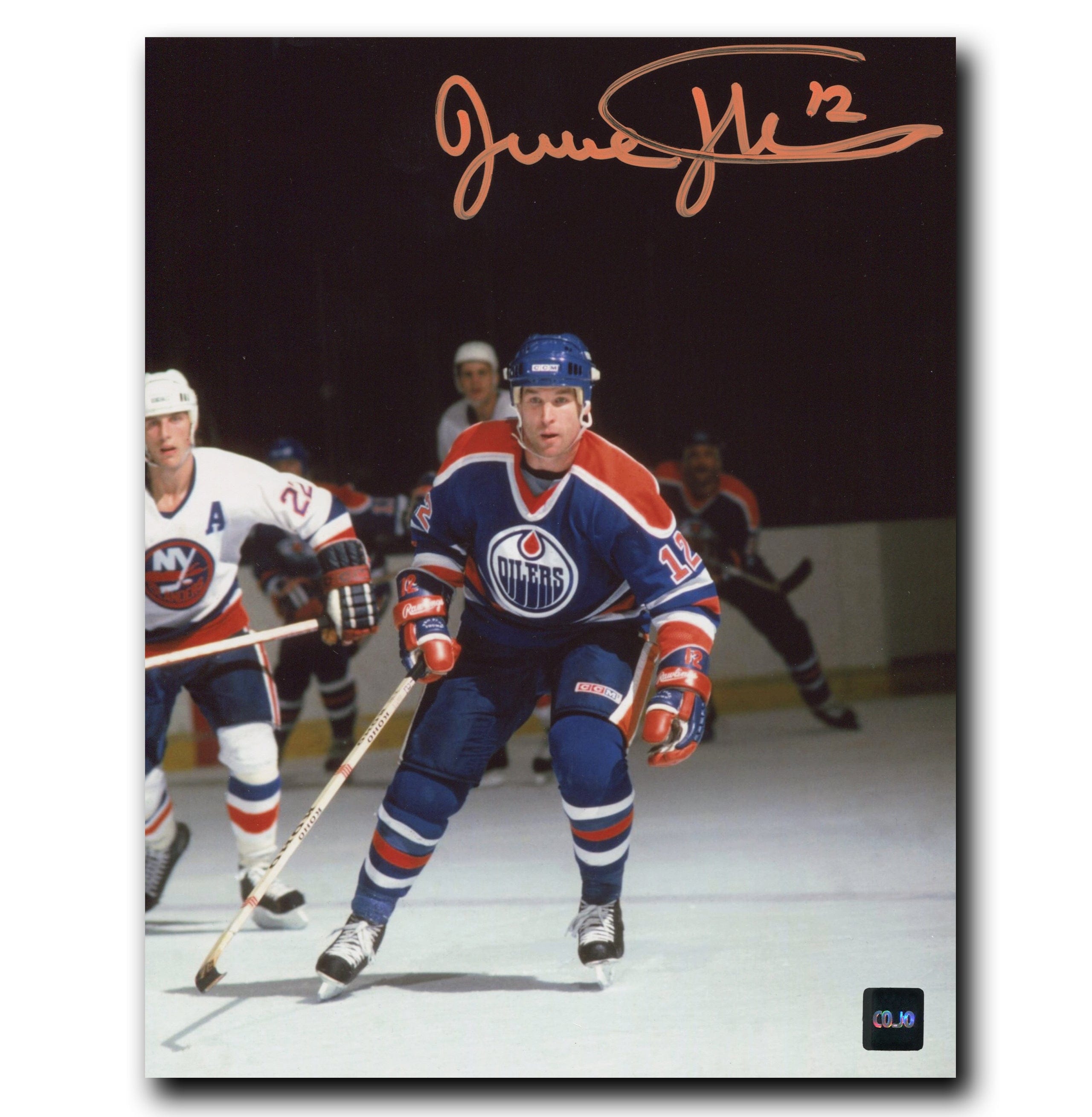 Dave Hunter Edmonton Oilers Autographed Skating 8x10 Photo | CoJo Sport ...