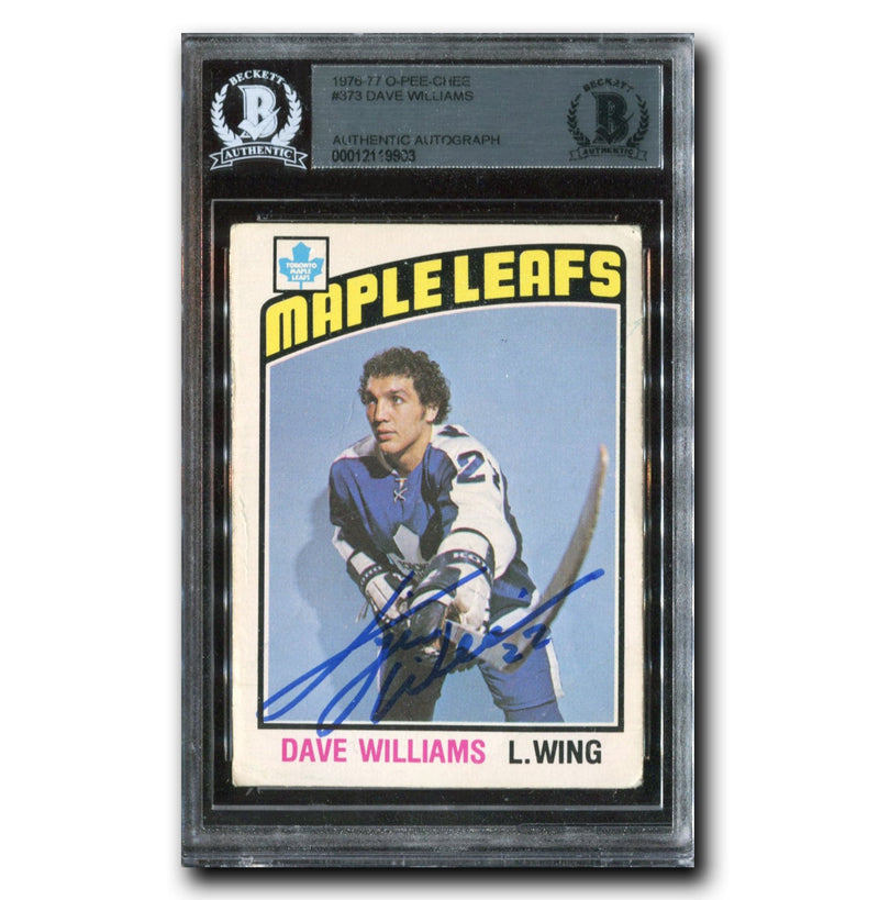 Dave Tiger Williams Autographed 1976-77 O-Pee-Chee