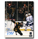David Pastrnak Boston Bruins Autographed Goal Celebration 8x10 Photo (Blue) CoJo Sport Collectables Inc.