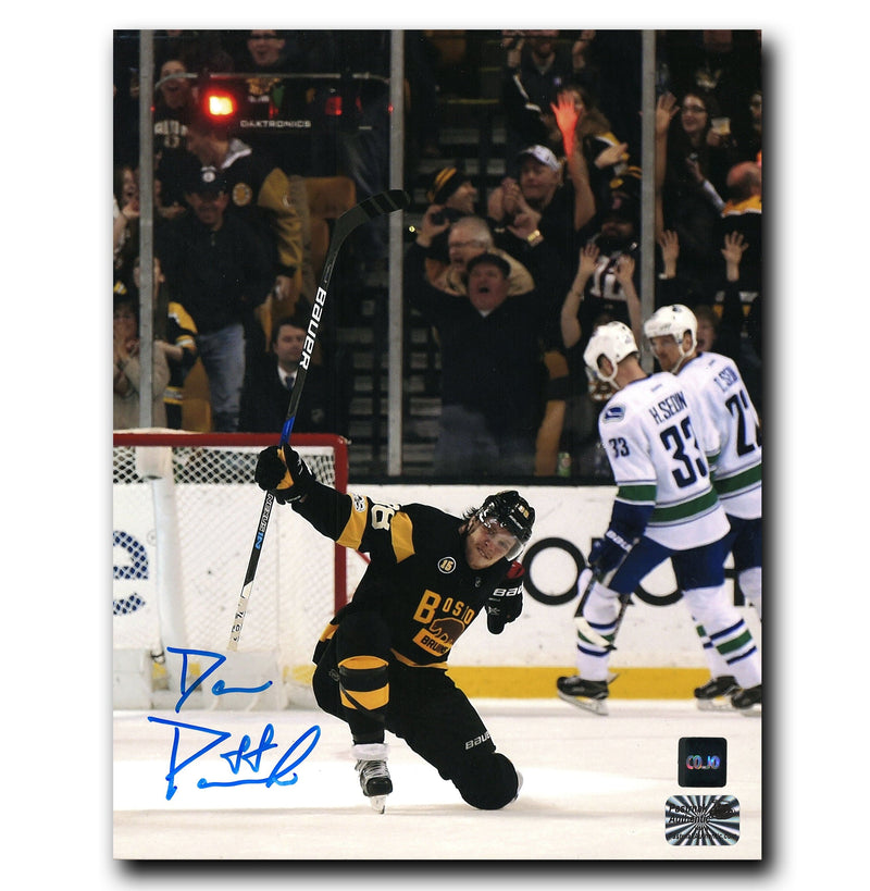 David Pastrnak Boston Bruins Autographed Goal Celebration 8x10 Photo (Blue) CoJo Sport Collectables Inc.