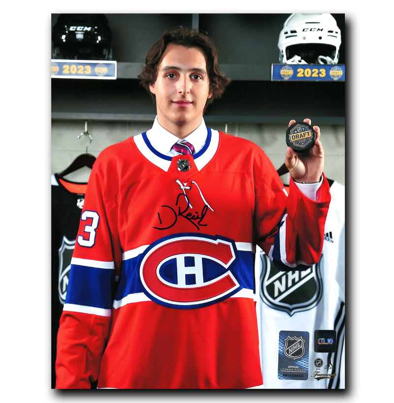 David Reinbacher Montreal Canadiens Autographed Draft 8x10 Photo (Puck) CoJo Sport Collectables Inc.