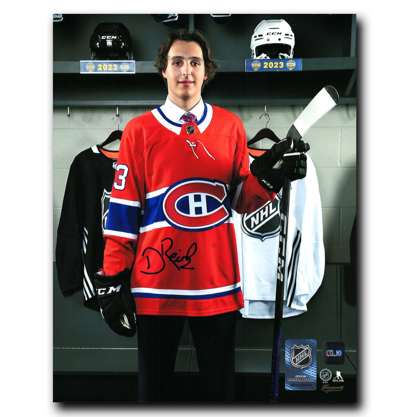 David Reinbacher Montreal Canadiens Autographed Draft 8x10 Photo (Stick) CoJo Sport Collectables Inc.