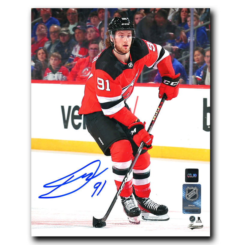 Dawson Mercer New Jersey Devils Autographed Action 8x10 Photo