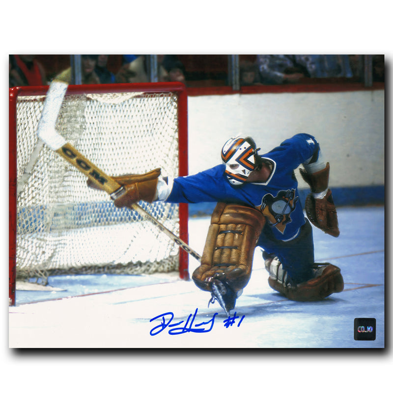 Denis Herron Pittsburgh Penguins Autographed Save 8x10 Photo