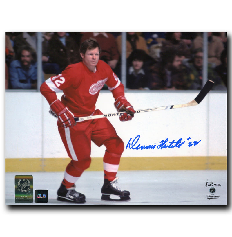 Dennis Hextall Detroit Red Wings Autographed Skating 8x10 Photo