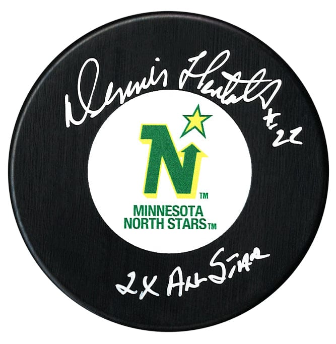 Dennis Hextall Minnesota North Stars Autographed All Star Inscribed Puck CoJo Sport Collectables Inc.