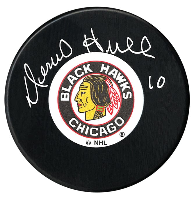 Dennis Hull Autographed Chicago Blackhawks Puck CoJo Sport Collectables